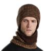 Winter Outdoor Wool Scarf Caps Set Men Knitted Hat Women Velvet Thickened Hat Neck Warmer Hat Ski Cap Balaclava Skullies Beanies