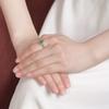 Adjustable Vintage-Inspired Oval Jade-Look Ring Women Men Geometric Boho Statement Jewelry