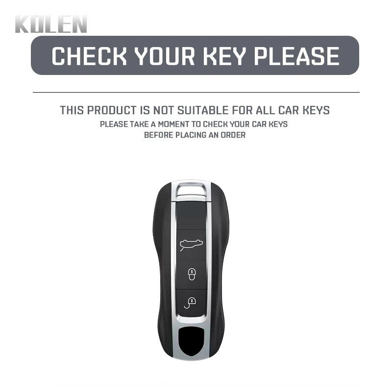 Leather Car Key Case Cover Shell For Porsche Cayenne Panamera 911 992 996 Taycan Macan Boxster 968 987 981 Key Protect Keychain