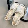 Fashion Mary Jane Shoes Women's Model 2025 New Summer Retro Beautiful Fashion Bow with Skirt Small Leather Shoes