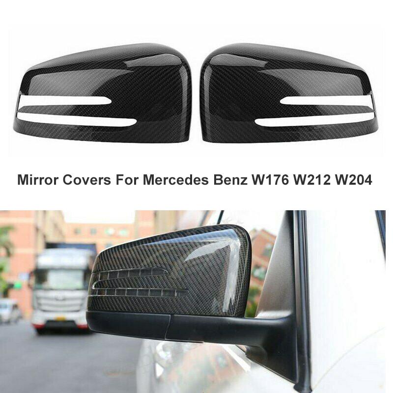 For Mercedes Benz A B C Class W176 W246 W204 Car Door Side Mirror Shells Carbon Fiber Rearview Mirror Cap Exterior Parts