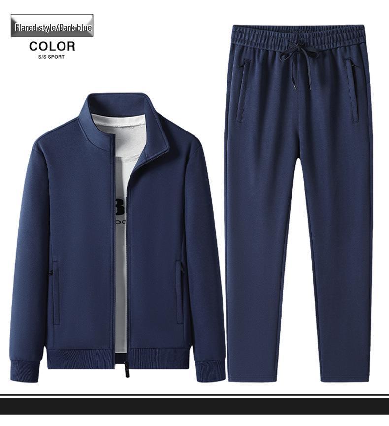 2025 Herren Freizeit Baumwoll Trainingsanzug Set: Reißverschluss-Strickjacke & Sportbekleidung Zweiteiler