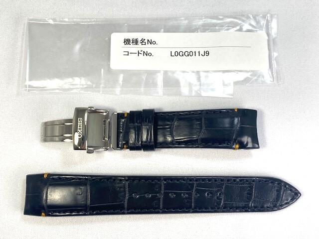 L0GG011J9 SEIKO Brightz 20mm Leather for Strap, Crocodile, Black, SAGA221/ 8B92-0AP0