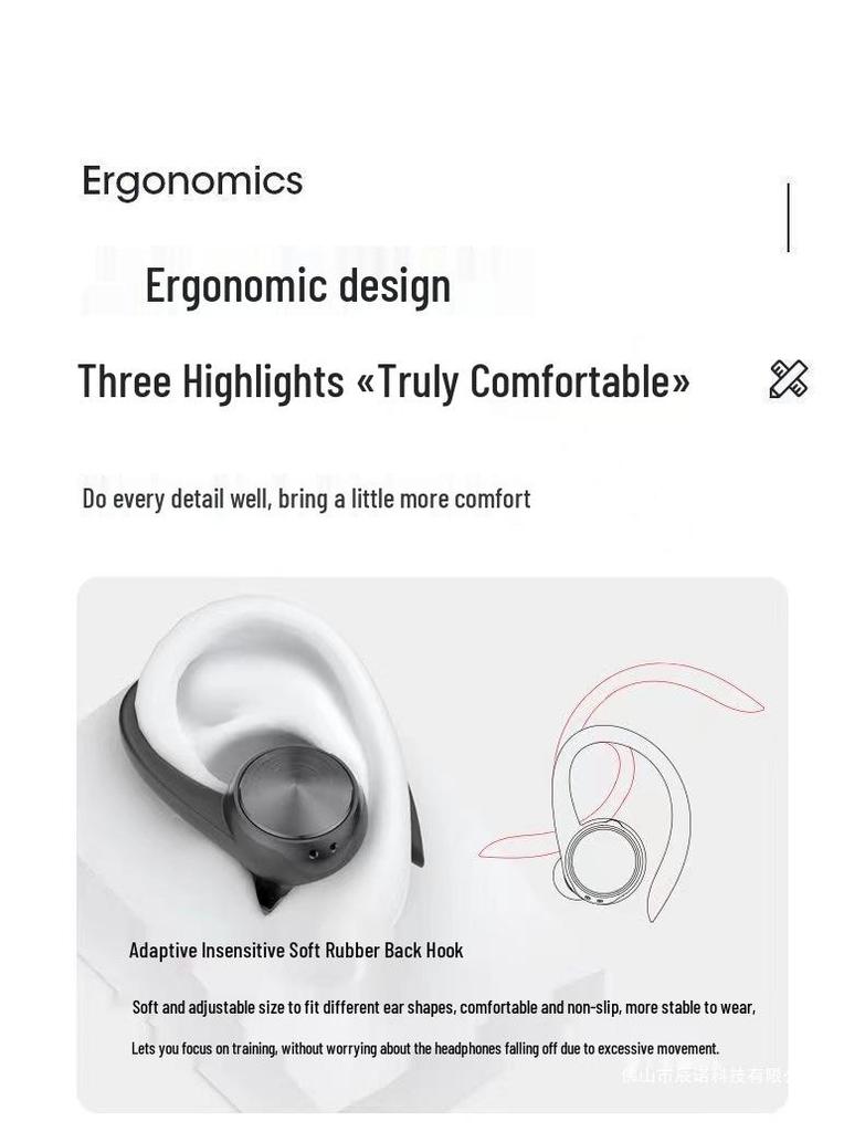 Ear-hook Type-C Wireless Bluetooth Earphones with High-Fidelity, Long Battery Life, and Compact Design for Running