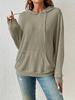 2023 Autumn/Winter European & American Knit Hooded Ribbed Kangaroo Pocket Long Sleeve Sweatshirt