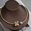 Light Luxury Zirconia Flower Necklace - European and American High-End Niche Jewelry