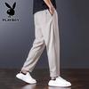 Playboy Men's Ice Silk Summer Loose Straight Casual Pants