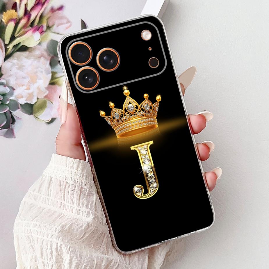 For Apple iPhone 17 Pro Max Case New Crown Letters Cover Soft Slim Phone Case For iPhone 17 Air iPhone17 Pro Max Back Cover Bags