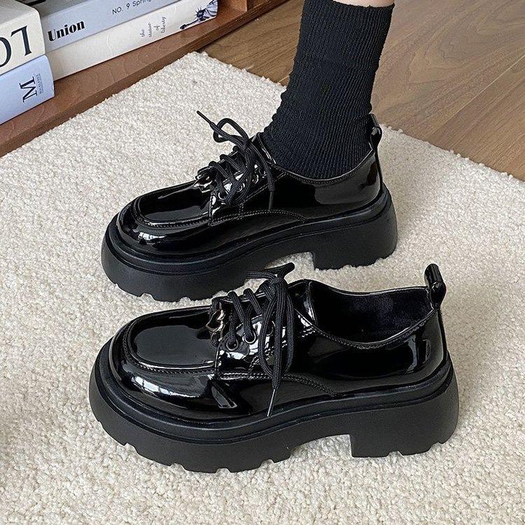

Платформні туфлі в британському стилі Mary Jane, як у Spice Girls, маленькі шкіряні туфлі, нові японські лофери на осінь 40 чорний