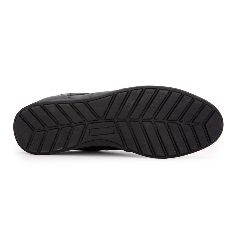Men's PIERRE CARDIN Black Leather City Sneakers with Black Laces