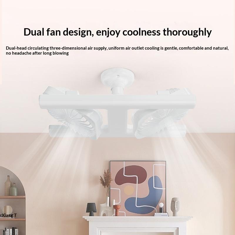 60W Low Ceiling LED Ceiling Fan Light with Remote E27 Socket Dual Fans Energy Saving for Kids Room Home Renovation
