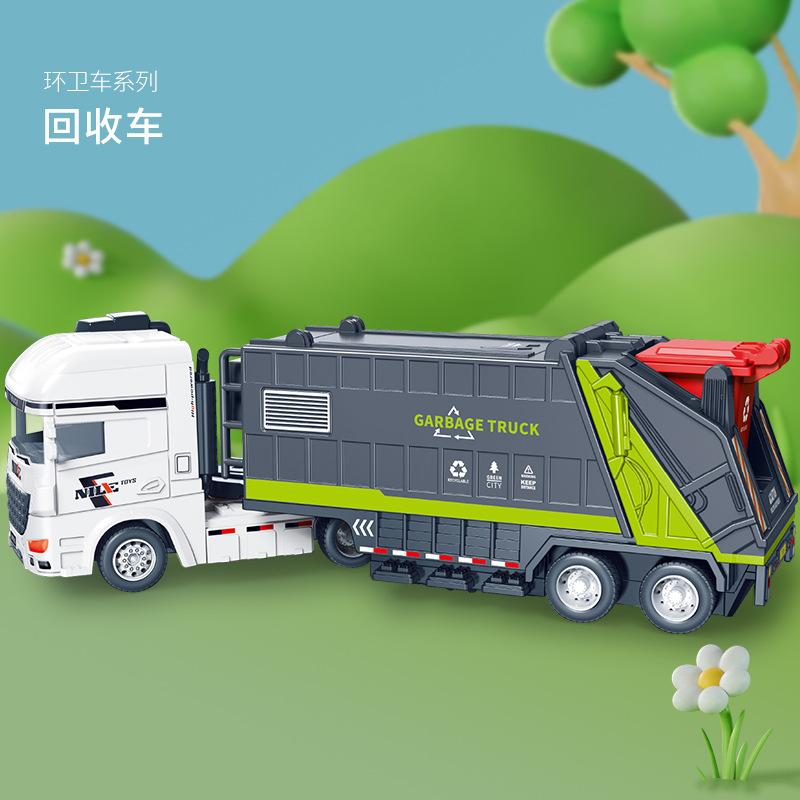 Barnas Simulerte Treghetsrenovasjonsbil, Byrengjøring Søppelbil Resirkulering Feiemaskin, Baby Leketøybil