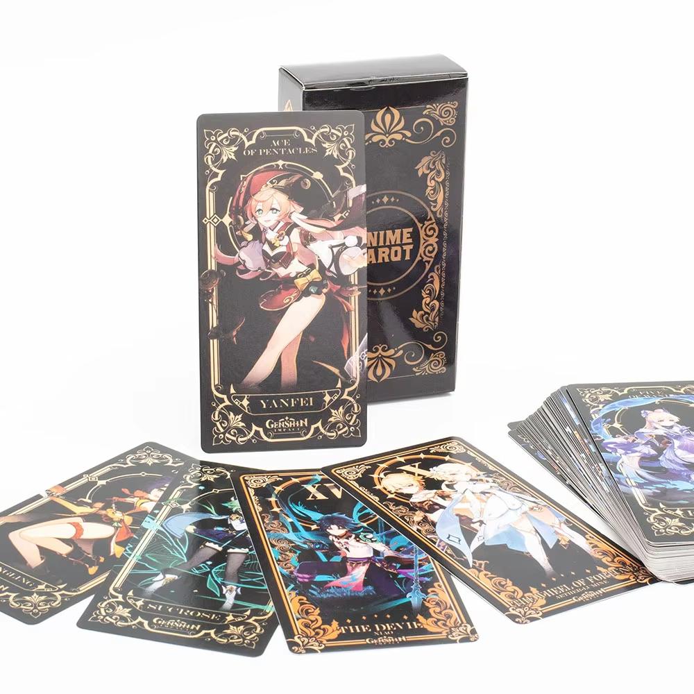 Anime Tarot 78pcs Fortune Telling Card Game English Version 10.3*6cm Vision Board for Entertainment