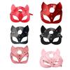 Fox Masquerade Mask Faux Leather Adjustable Full Face Covers for Cosplay Halloween Parties Punk