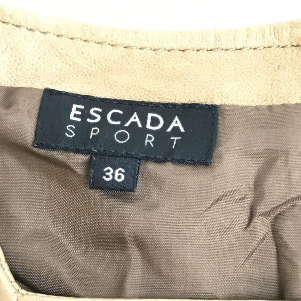 ESCADA SPORT Genuine Lamb Leather Sleeveless Dress 36 S Mini Knee Length Brown Dress(USED)