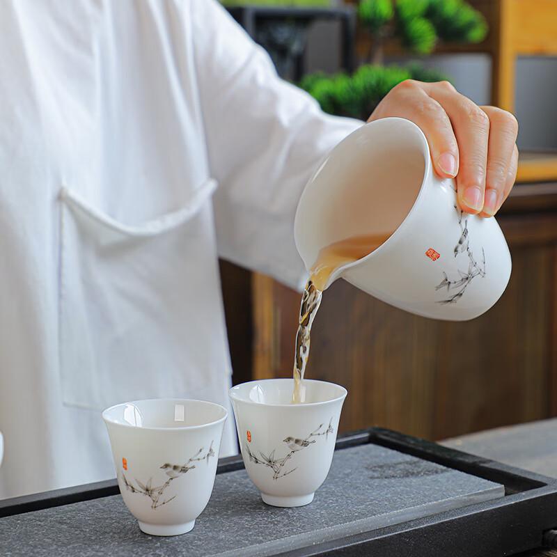 Tuopai Suet Jade Porcelain 10-Piece Ceramic Tea Set