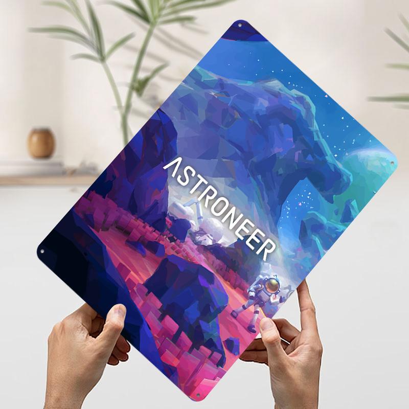 

Astroneer Game Cover Art Printed Poster Customized Wall Art Retro Vintage Metal Tin Signs for Home Decor Decoration Garage Items 7.9x11.8In(20x30cm)