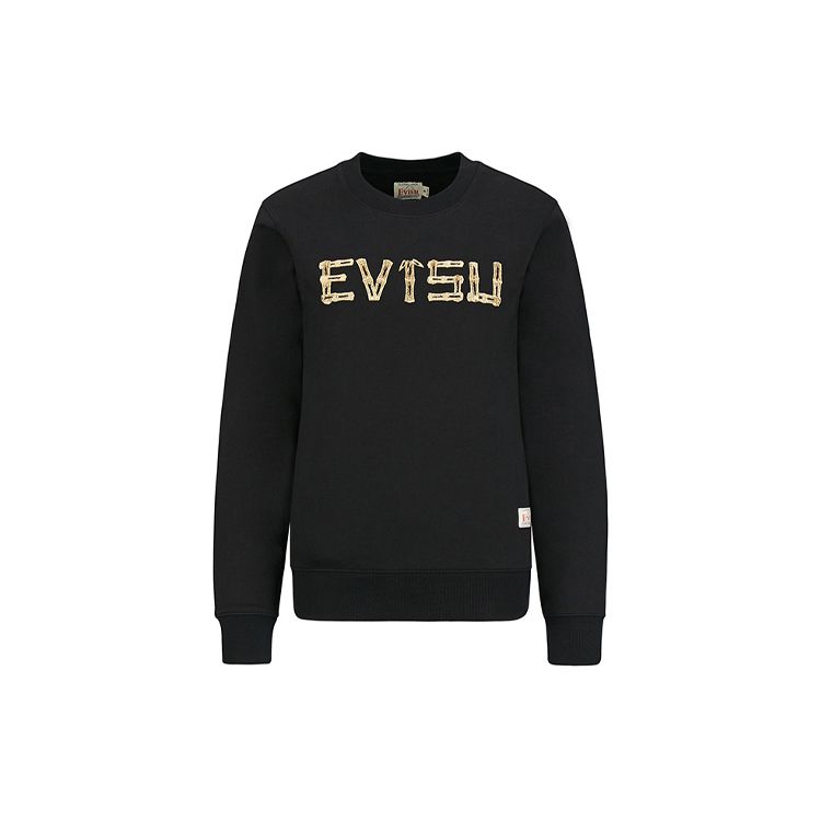 Evisu Ss20 Tiger Print And Logo Embroidered Crew Neck Pullover Sweatshirt Women sweatshirt Black 2ESHTW0SW342XX
