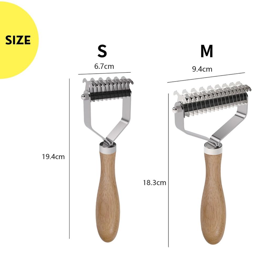 Pet for Dogs and Hair Tangle Shedding Stainless Suitable for Long and Short Size NYANDELMO Double-sided Comb, 1pc, Cats, Remover, Brush, Steel, Hair,