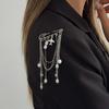 Pearl Airplane Heart Tassel Brooch for Women Exquisite Sweet Multi-Chain Pants Chain Brooch Retro Versatile Clothing Accessories