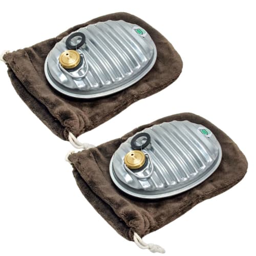 Maruka Mini Yuta A (Ace) Hot Water Bottles, 600ml, Set of 2 (Brown, with Bag), Heatable over an Open Flame, No Need to Replace Hot Water (Made in Japa