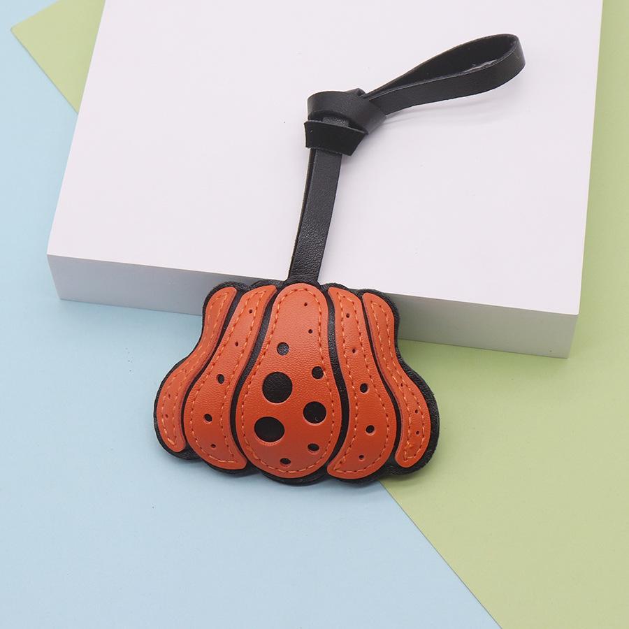 Mini Artificial Leather Halloween Pumpkin Luggage Bag Handbag Lanyard Pendant