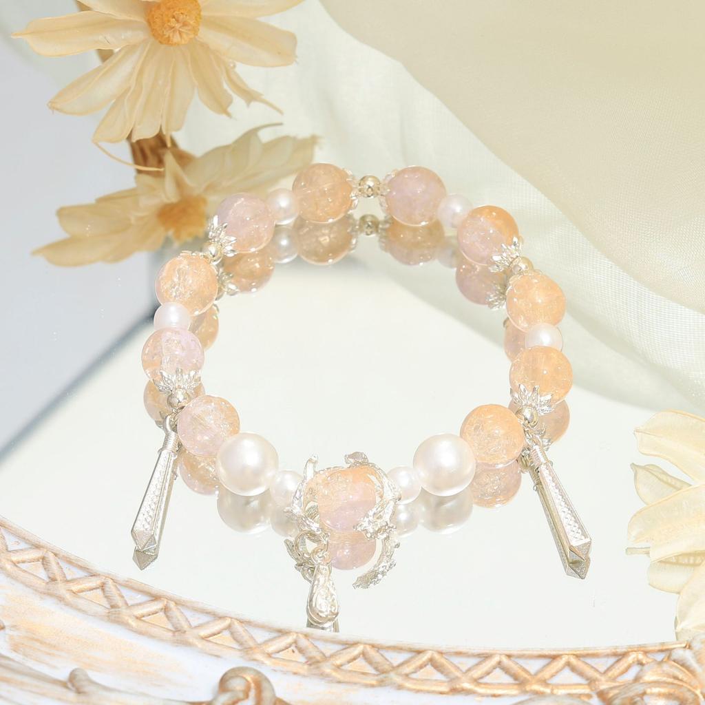 Original Design Pearl Mermaid Tears Super Immortal Starry Sky Beaded Bracelet Female Niche Sweet Mori Girlfriend Versatile Bracelet