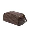 Fashionable Embossed Large Capacity Portable Makeup Cosmetic Bag Double Zipper Handheld Wash Bag Storage Organizer
