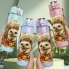 1PC Hamster Autumn Flower Frame Print 750ml Color Plastic Sports Water Bottle Leakproof Flip Straw Lid Suitable for Sports Office Home Use