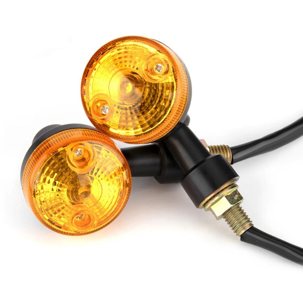 2PCS Universal Motorcycle Turn Signal Lights Indicator Lamp Amber Flashers Light for Kawasaki Suzuki Harley Honda Cafe Racer