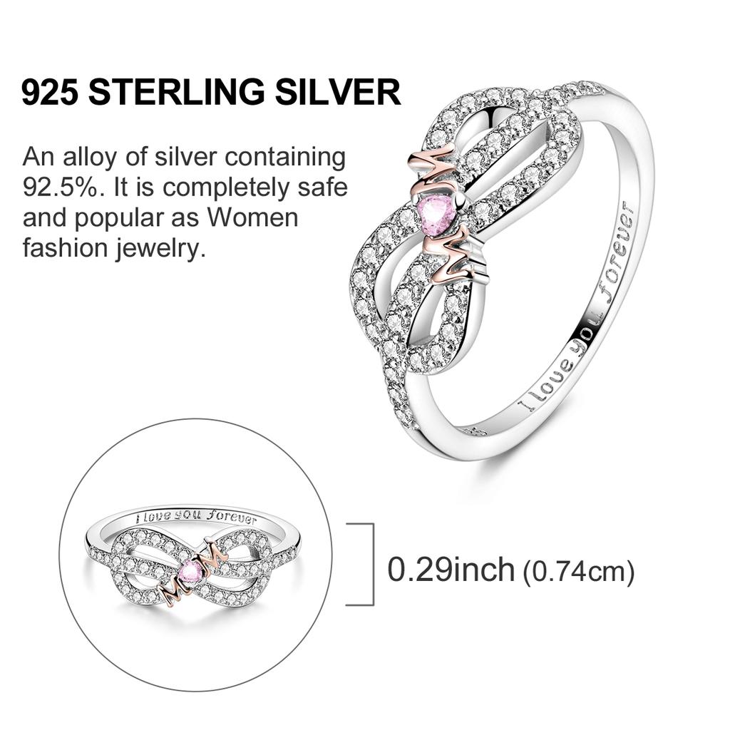 Rings For Women 925 Silver Color Zircon Winding Romantic Ring Finger Beaded Luxury Jewelry Original Engagement Wedding Gift