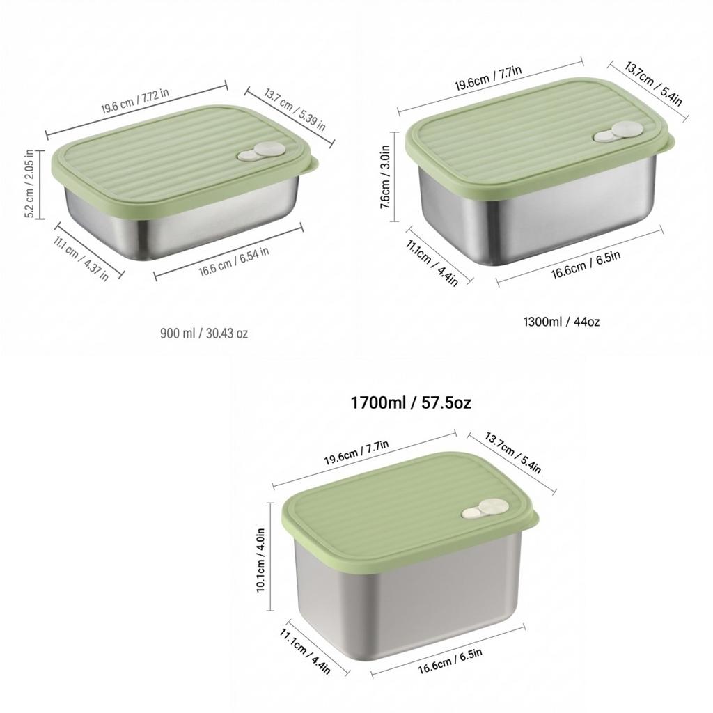 Large Capacity Food Storage Container 304 Stainless Steel Lunch Box Refrigerator Sealed Fruit Vegetable Fresh-keeping Box
