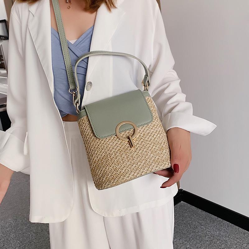 SCIONE Small Small Bag Women's Straw Woven Bag Wild Chain Single Shoulder Messenger Bag