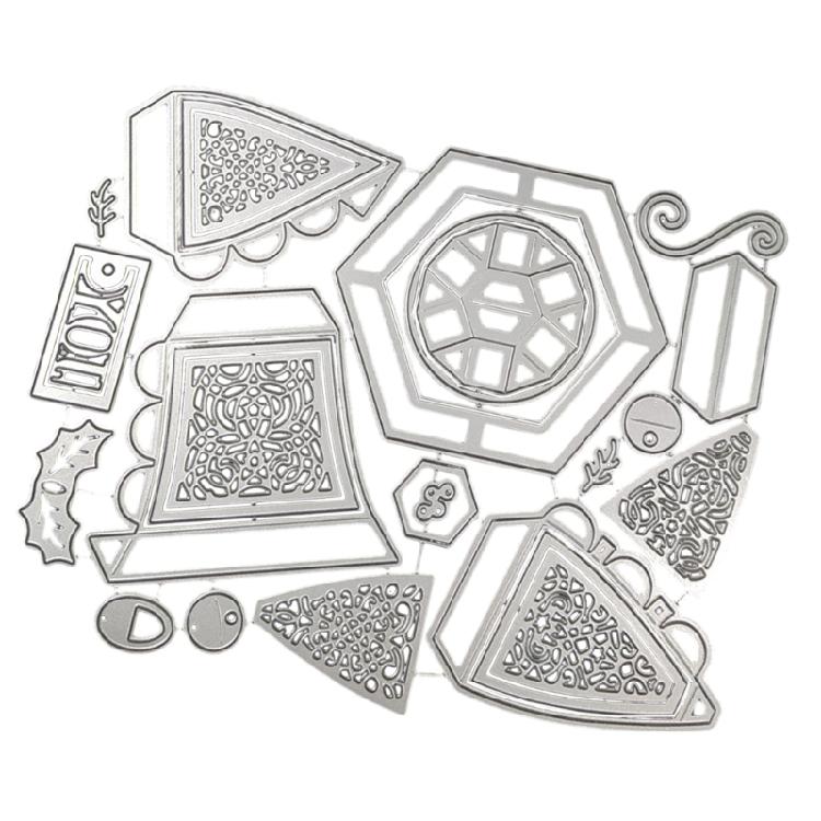 Christmas Pendant Metal Die Cuts Template Molds Christmas Bells Cutting Dies for Scrapbooking Cards Making Decorations 1