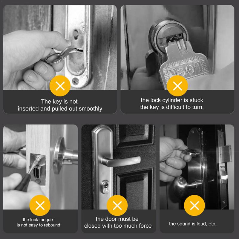 Grafit pentru încuietori 50 ml Pulbere uscată de grafit natural Lubrifiant Tub cu ac Pulbere de lubrifiant Lubrifiant portabil multifuncțional de blocare