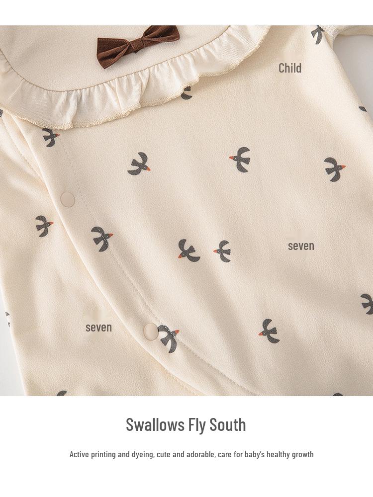 Newborn Baby Girl Onesie - Pure Cotton Spring/Autumn Full Moon Romper - 100 Days Stylish Outerwear