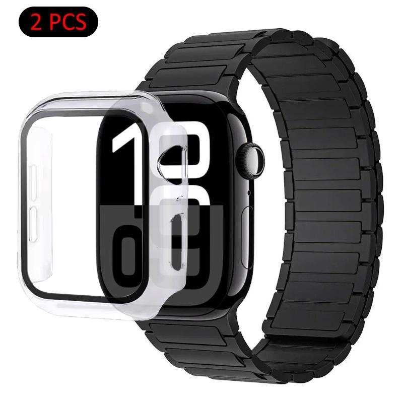 Silicone Strap+Case For Apple Watch Ultra 3/2/1 49mm 11 10 46mm 42mm Magnetic Band iWatch 9 8 7 45mm 41mm 6 5 SE 44mm/40mm Cover