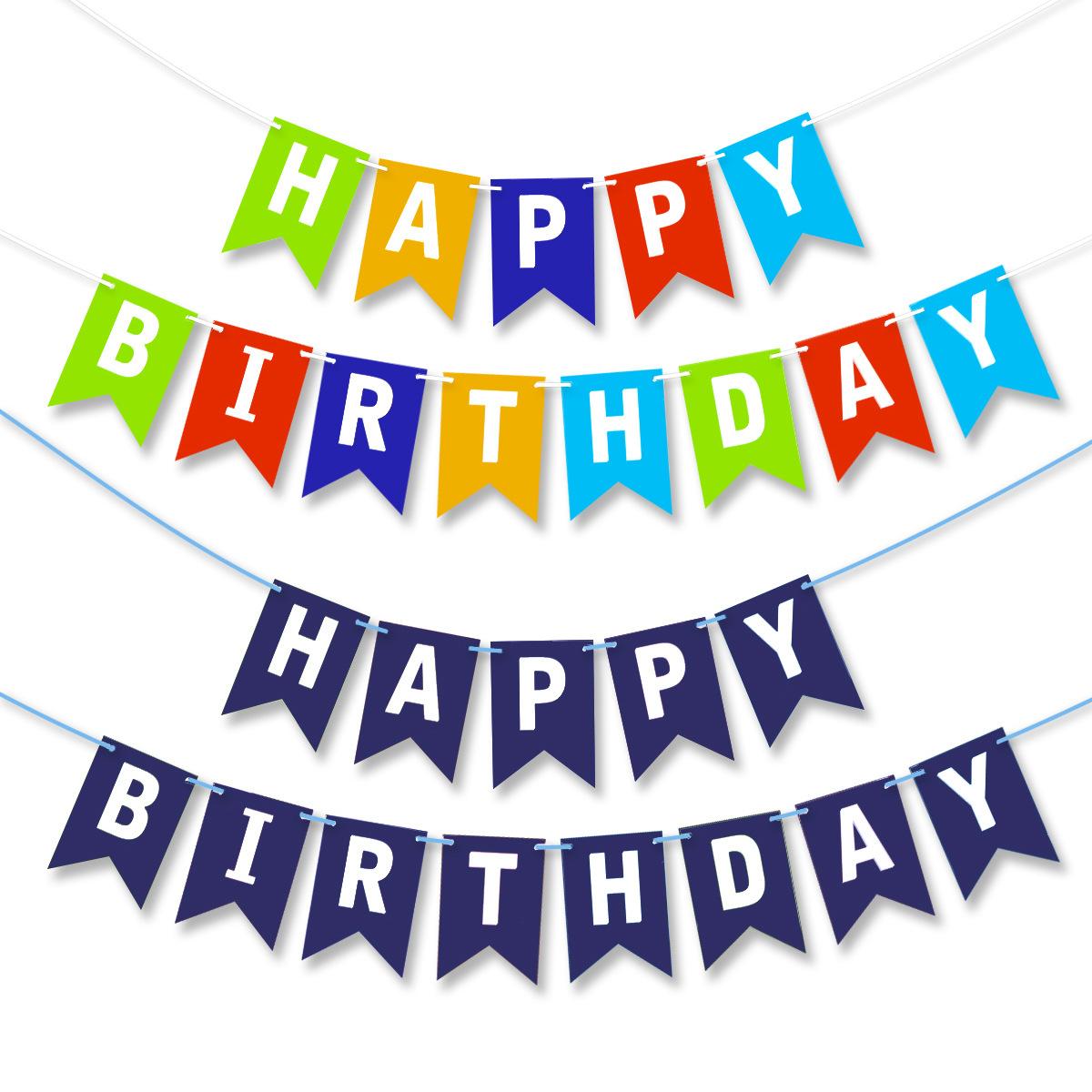 Decorazione Festa di Compleanno Piccola Bandierina Blu Zaffiro Layout Spazio Festa di Compleanno Bambini Stendardo Personalizzazione