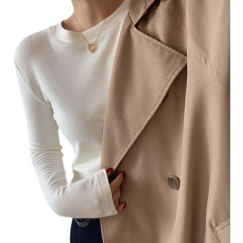 Women S Thermal Long Sleeve T Shirt Round Neck Casual Inner Top
