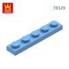 Non-Toxic 124Pcs/Lot Plate 1X5 Holes Block Moc Color Accessories Compatible With 78329 Brick Diy Children Toy Assembly Parts