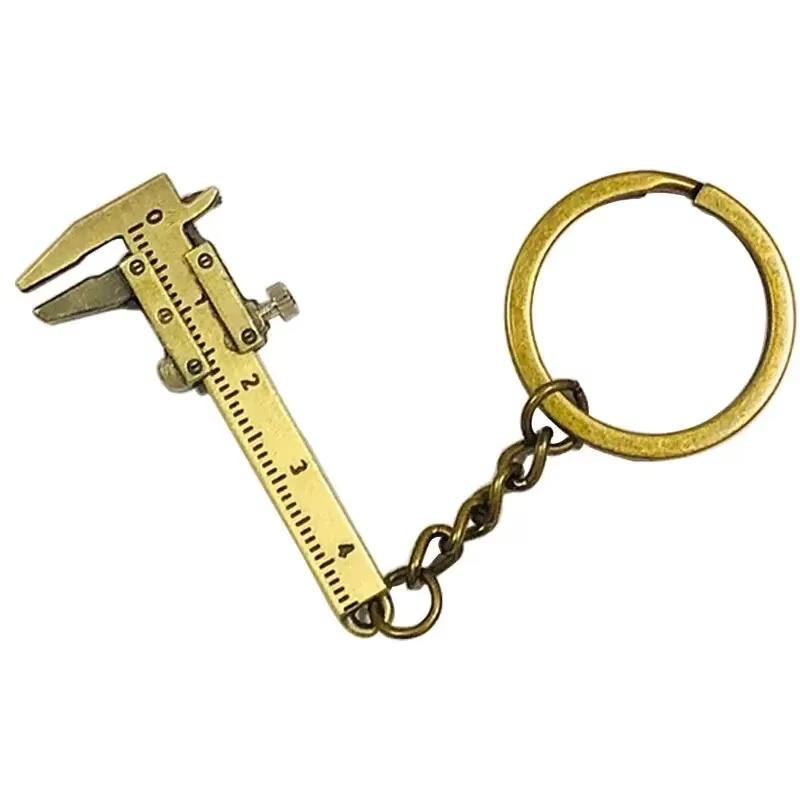 Mini Small Convenient Vernier Caliper Keychain Pendant Measuring Tool Zinc Alloy Keychain Portable Tool