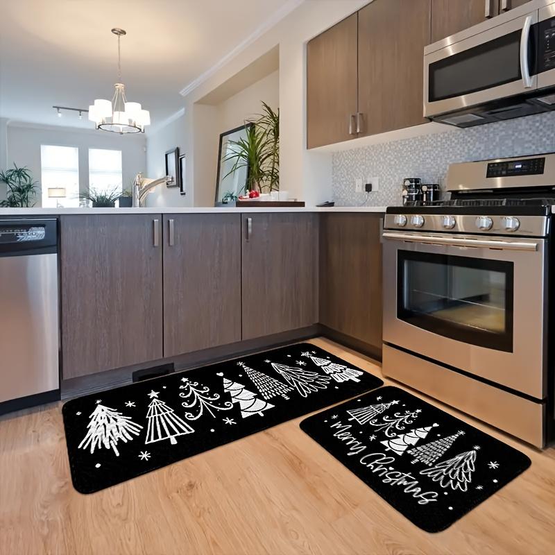 1Pcs Anti Fatigue Kitchen Rugs,Christmas tree Print Waterproof Non-Slip Thick Cushioned Kitchen Mat Heavy Duty Comfort Standing Mat for Kitchen