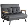 Sofa Bed 2-Seater Sofa Velvet Sofa, Sleep Function, Incl. 2 Cushions, Velvet Look, Natural + Dark Grey + Black