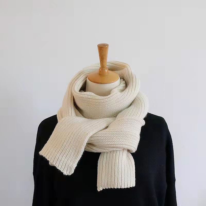 Par Vinter Röd Ullscarf Tjock Stickad Mångsidig Retro Student Varm Halsvärmare