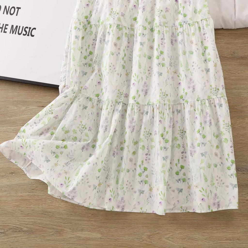 2025 High-Waisted Floral Patchwork Midi Skirt with Lining - Slimming, Versatile Summer Style for Women