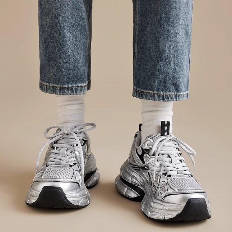 Silver dad shoes women's spring and summer new thick-soled breathable light and not tired feet casual shoes sports shoes women's shoes trend