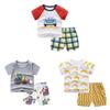 Set Estivo in Cotone per Bambini con T-shirt a Maniche Corte e Pantaloncini con Stampe Animali per Bambini