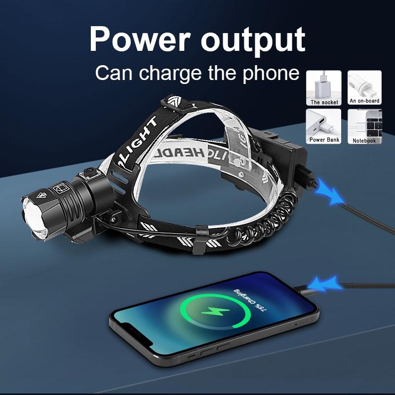 8000LM XHP360 Leistungsstarke LED-Stirnlampe USB-wiederaufladbare Stirnleuchte Hohe Leistung LED-Stirnlampe 18650 Stirnlampe Angel-Laterne