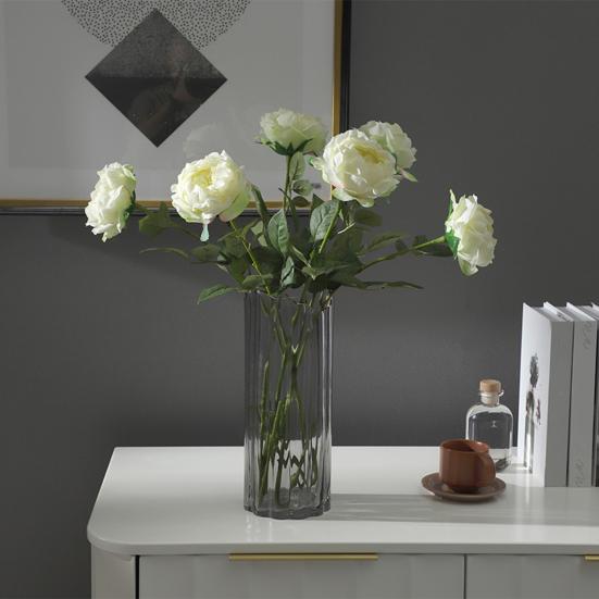 Fleur de Rose Artificielle Fausse Rose au Toucher Réel avec Tige Grandes Fleurs Branches de Roses pour Bouquet de Mariage Fête Saint-Valentin Floral