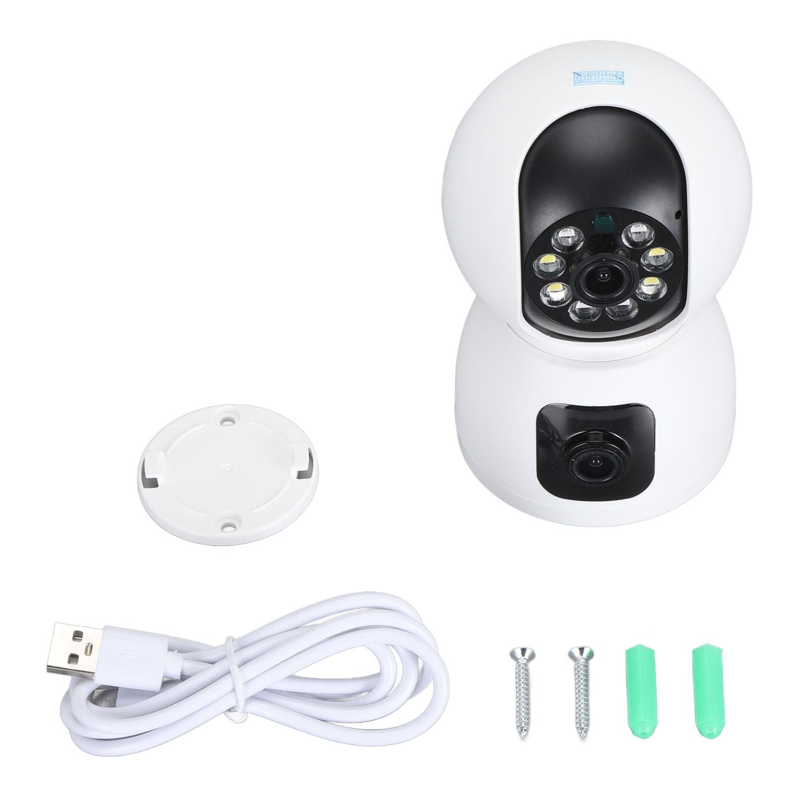 

Dual Lens Camera WiFi 1080P 355 degrees Rotatable Long Distance Calling Full Color Black White Night